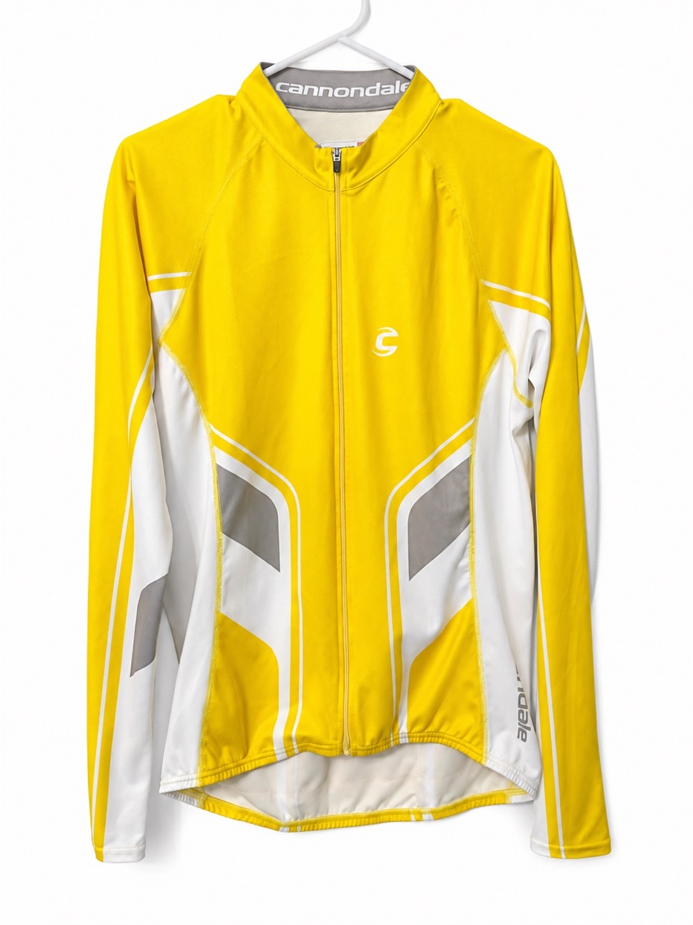 Cannondale Yellow & White Long Sleeve Cycling Jersey Large